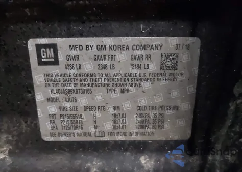 2019 Buick Encore Fwd Preferred from USA, damaged, VIN KL4CJASB9KB730165